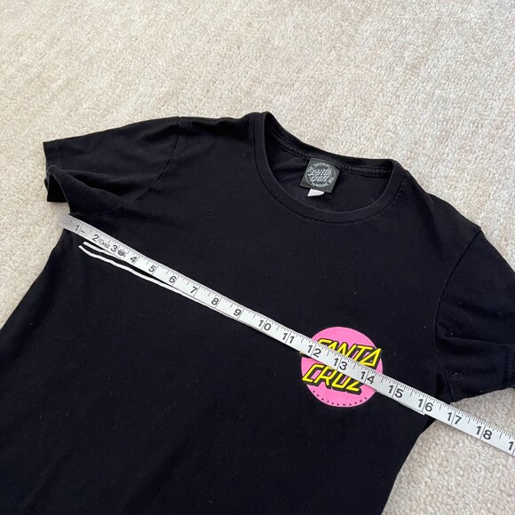 Santa Cruz Black Classic Dot Short Sleeve Crewneck Graphic T Shirt Tee - Picture 6 of 8